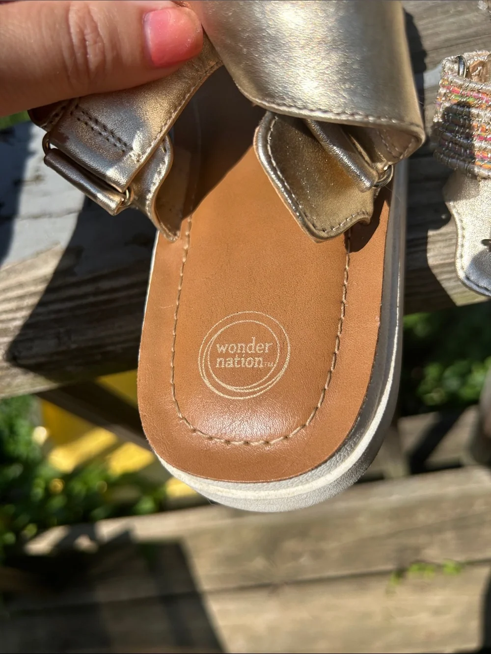 wonder nation Multi-Color Strappy Slide Sandals